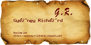 Gyöngy Richárd névjegykártya